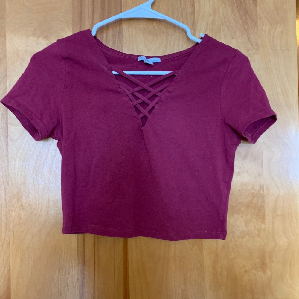 lace up crop top